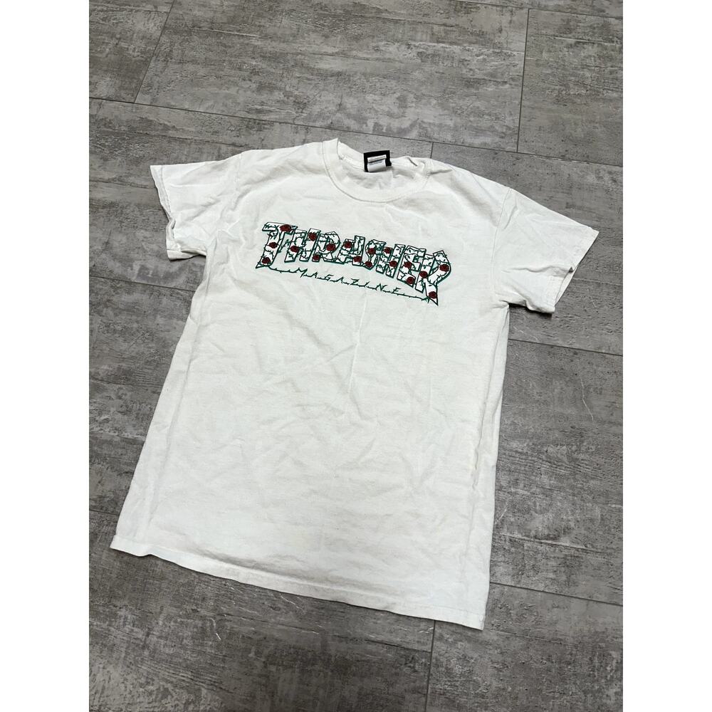 Thrasher Magazine White Rose Unisex Tshirt